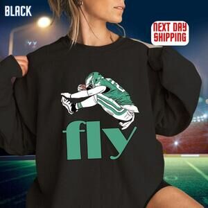 Fly Saquon Barkley Hurdle Backwards Sweatshirt Crewneck Unisex Eagles